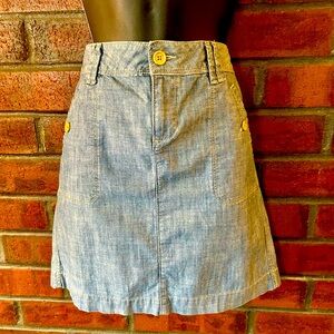 Ann Taylor Loft Chambray Skirt sz 0 NWOT